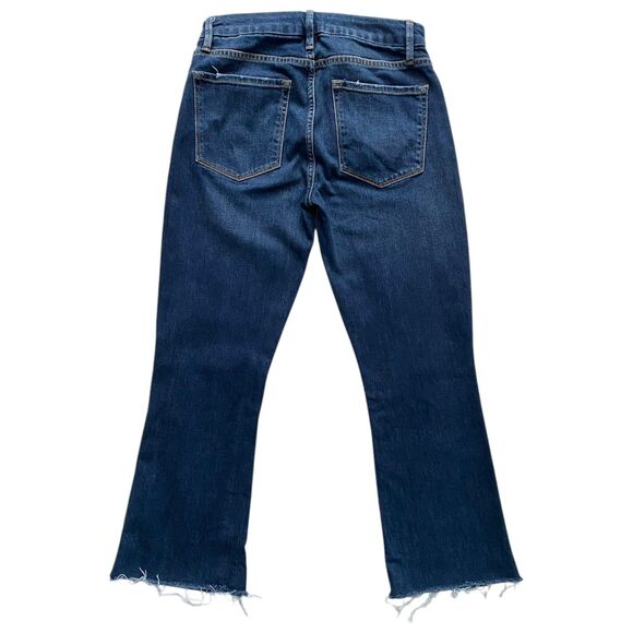 Frame Le Crop Mini Boot Flared Bootcut Jeans Rosalie Dark Wash Mid-Rise Size 26 - Picture 2 of 8
